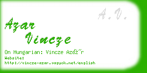 azar vincze business card